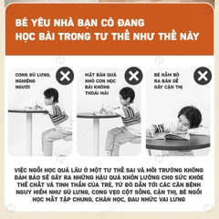 Bàn học thông minh tăng giảm chiều cao HTDkids T80