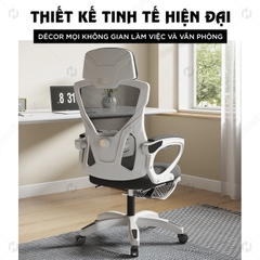 Ghế văn phòng ngả lưng HTD V2 - Ghế xoay công thái học, có gác chân, tựa đầu 3D cao cấp