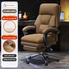Ghế giám đốc HTD-V3, Ghế xoay văn phòng, có gác chân chế độ ngã lưng thư giãn, nâng hạ chiều cao linh hoạt