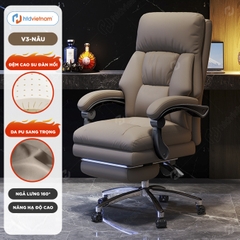 Ghế giám đốc HTD-V3, Ghế xoay văn phòng, có gác chân chế độ ngã lưng thư giãn, nâng hạ chiều cao linh hoạt