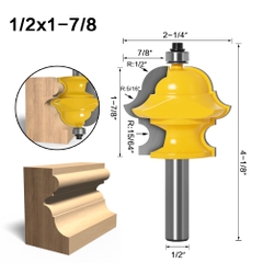 Mũi phay phào chỉ, dao phay gỗ đa năng tạo viền, đúc đường gỗ cốt 12mm