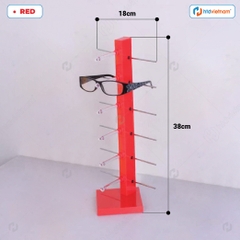 Giá nhựa PVC trưng bày mắt kính có thanh đỡ bằng inox để bàn - 5 Tầng đơn