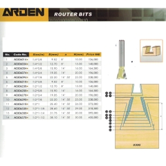 Mũi phay tạo rãnh gỗ ARDEN dòng A0306