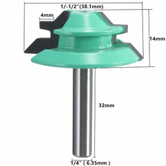 Mũi phay gỗ cắt rãnh 45 độ, ghép góc vuông, ghép hộp màu xanh