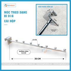 Móc thẳng cài hộp dạng bi D16 treo quần áo shop thời trang