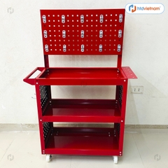 Xe đẩy dụng cụ 3 tầng HTD-10, tặng kèm 20 móc treo