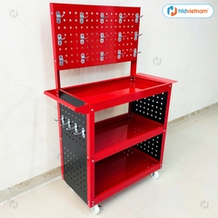Xe đẩy dụng cụ 3 tầng HTD-10, tặng kèm 20 móc treo