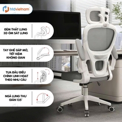 Ghế Văn Phòng S1 Công Thái Học, Ngồi Chuẩn Tư Thế, Chống Đau Lưng