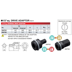 Đầu chuyển cho súng 1/2 BAP43