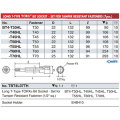 Đầu bits sao có lỗ khẩu 1/2 BT4