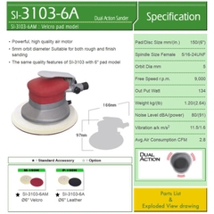 Máy chà nhám tròn 6 inch Shinano SI-3103-6AM