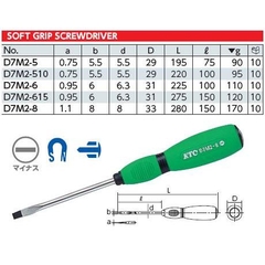 Tô vít 2 cạnh cán nhựa KTC dòng D7M2