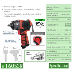 Súng xiết bu lông 3/8 Shinano SI-1605SR