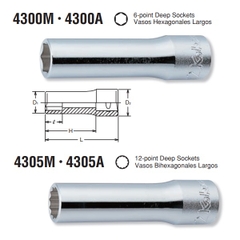 Đầu khẩu dài Koken 1/2 inch 4300M