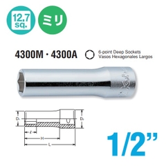 Đầu khẩu dài Koken 1/2 inch 4300M