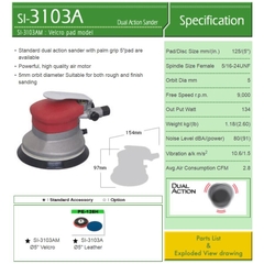 Máy chà nhám tròn 5 inch Shinano SI-3103AM