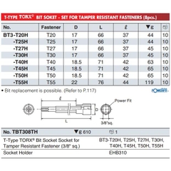 Đầu bits sao có lỗ khẩu 3/8 BT3