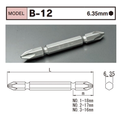 Mũi vặn vít 2 đầu 4 cạnh BiX B-12