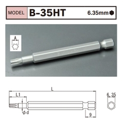 Mũi vặn vít hoa thị có lỗ BiX B-35HT