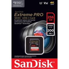Thẻ nhớ SDXC Sandisk Extreme PRO 256GB 200mb/s (Chính hãng)
