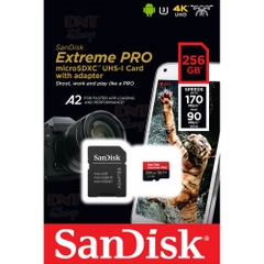 Thẻ nhớ Micro SD Sandisk Extreme PRO 256GB 170mb/s  (Chính hãng)
