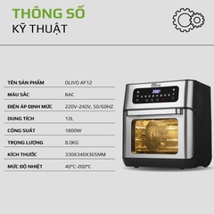 Nồi Chiên Không Dầu OLIVO AF12