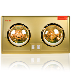 Đèn sưởi nhà tắm Kohn Luxury KU02G 2 bóng mạ vàng 2017
