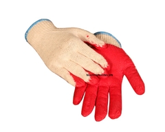 Găng tay sợi len tráng nhựa đỏ loại 1