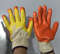 Găng tay tráng nhựa màu cam loại dày - 2