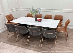 Bàn Ăn Mặt Đá Cẩm Thạch 2m2 10 Ghế 2851S thiết kế sang trọng cho nhà phố, biệt thự