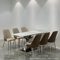 Bàn Ăn 6 Ghế Hiện Đại Chân Inox 2787S