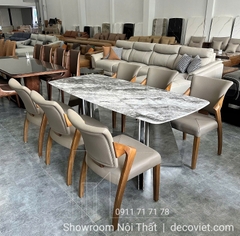 Bàn Ăn 6 Ghế Mặt Đá Tự Nhiên 2227S