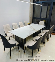 Bàn Ăn Mặt Đá 10 Ghế Cao Cấp 2252S