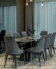 Bàn Ăn Mặt Đá 8 Ghế Đẹp 2302S