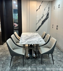 Bàn Ăn Mặt Đá Cẩm Thạch 6 Ghế 2357S