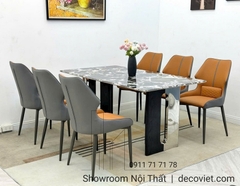Bàn Ăn Mặt Đá Cẩm Thạch 6 Người 2253S