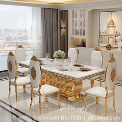 Bàn Ăn Tân Cổ Điển Mặt Đá 1546S
