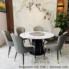 Bàn Ăn Tròn 6 Ghế Đẹp 1600S thiết kế hiện đại, phù hợp căn hộ và nhà phố.