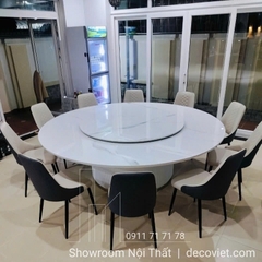 Bàn Ăn Tròn Mặt Đá 10 Ghế 2240S