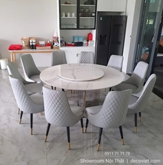 Bàn Ăn Tròn Xoay 10 Ghế 1m6 2857S