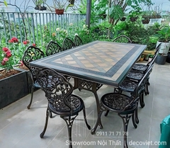 Bàn Nhôm Đúc Sân Vườn 8 Ghế 2072T