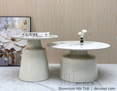 Bàn Trà Tròn Mặt Đá 425S - Bộ bàn trà đôi tròn phòng khách cao cấp DecoViet
