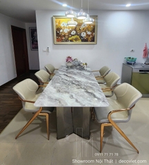 Bộ Bàn Ăn 6 Ghế Mặt Đá 2902S