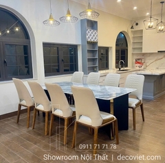 Bộ Bàn Ăn 8 Ghế Mặt Đá Đẹp 2404S