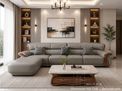Sofa Gỗ Mun Bọc Da 1188T