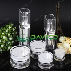 Vỏ chai lọ đựng kem mỹ phẩm nhựa acrylic trắng