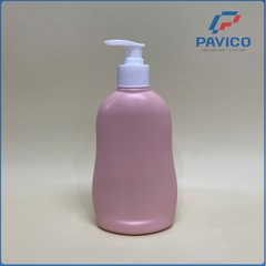 HD300-Chai HDPE màu hồng nhạt 3% đầu bơm 300ml-28mm-40g
