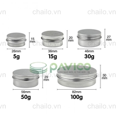 Hũ nhôm 100g đựng mỹ phẩm kem dưỡng da J-04