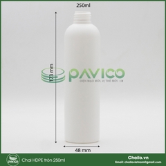 Chai nhựa HDPE 250ml tròn dài