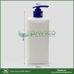 Chai nhựa HDPE vuông 500ml